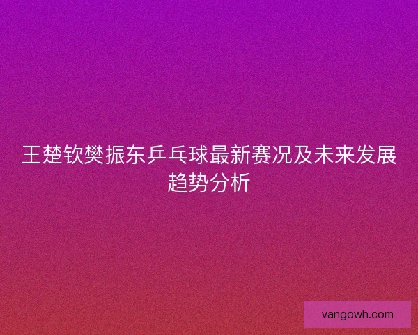 王楚钦樊振东乒乓球最新赛况及未来发展趋势分析