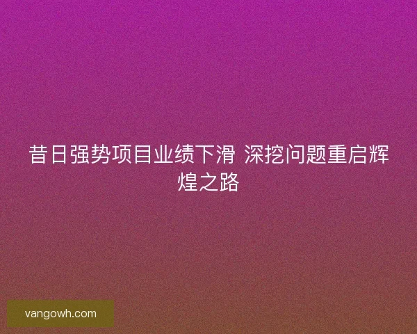 昔日强势项目业绩下滑 深挖问题重启辉煌之路 昔日强势项目业绩下滑 深挖问题重启辉煌之路